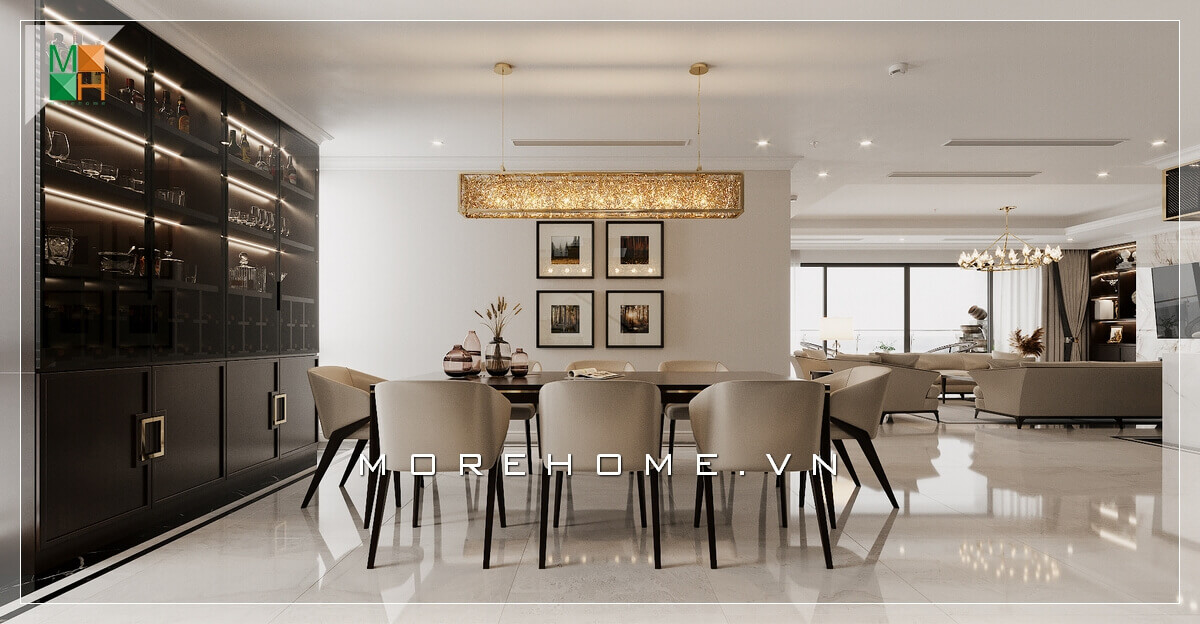 Mẫu tranh canvas đẹp biến không gian bức tường từ đơn điệu thành độc đáo. Thiết kế phòng ăn tại Hà Nội