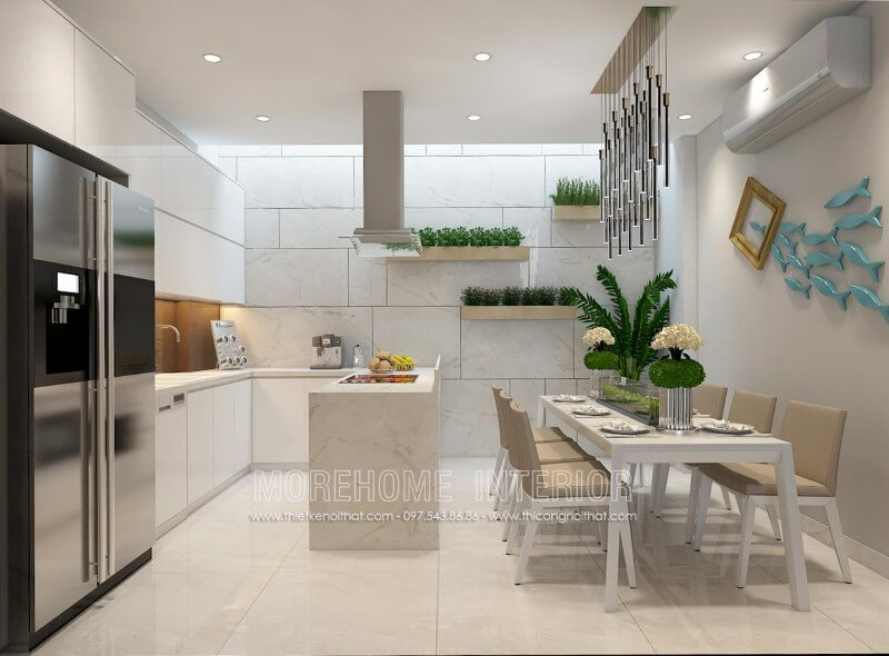 Thiết kế nội thất tủ bếp chung cư nhỏ phong cách hiện đại đầy tinh tế Thiết kế tủ bếp chung cư nhỏ đẹp