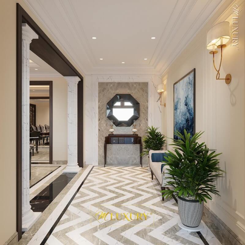 Gương trang trí đẹp cho phòng khách biệt thự Gương trang trí