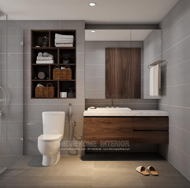 Gương hình chữ nhật đơn giản đẹp cho phòng tắm, vệ sinh hiện đại. Gương trang trí