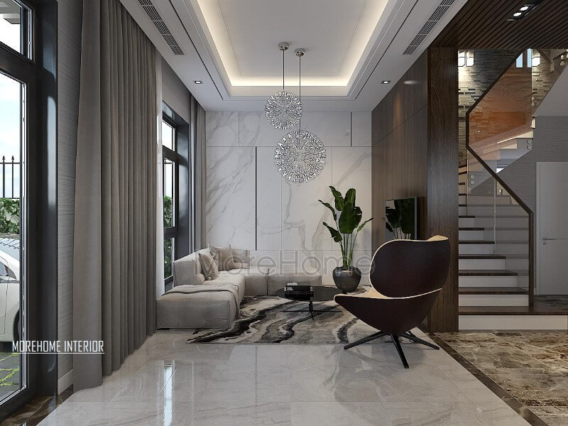 Thiết kế nội thất phòng khách biệt thự đẹp tại Xuân Phương, Hà Nội. thiết kế nội thất phòng khách