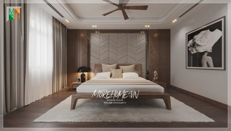 Thiết kế phòng ngủ hiện đại của biệt thự đã gây ấn tượng mạnh mẽ trên vạn người.